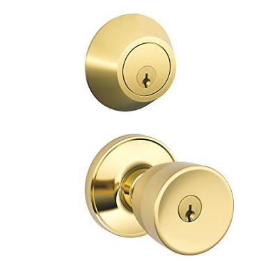 Imagem de Schlage JC60 V BYR 605 fechadura de entrada com chave de cilindro único, bronze brilhante