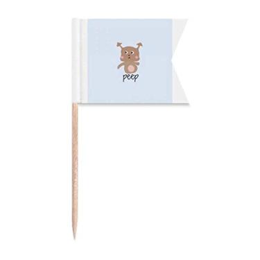 Imagem de Ícone de figura de veado Peep Art Deco presente bandeiras de palito de dente modernas marcando para festa bolo comida prato de queijo