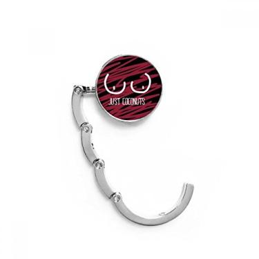 Imagem de Gancho de mesa Just Coconuts divertido desenho vermelho rosa gancho decorativo extensão dobrável