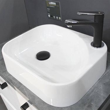 Imagem de Cuba para Banheiro em Mármore Sintético Libra Cozimax Branco