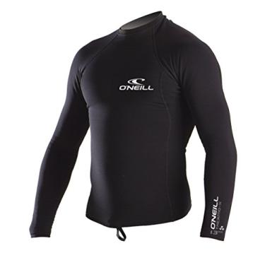 Imagem de O'Neill Wetsuits Camisa de proteção solar masculina Thermo-X manga longa gola redonda Rash Guard, preta, 2GG