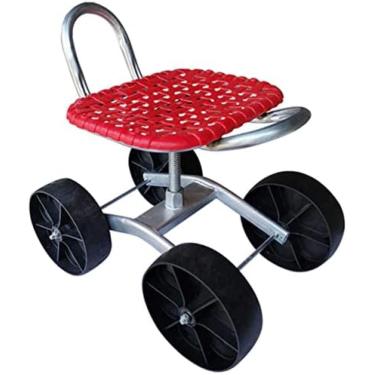 Imagem de Assento De Trabalho Com Rodízio Para Jardim De 4 Rodas, Banco De Joelho Para Jardim Resistente Com Altura Ajustável, Assento De Jardinagem Giratório De 360 ​​graus, Para Capina, Plantio E Cuidado