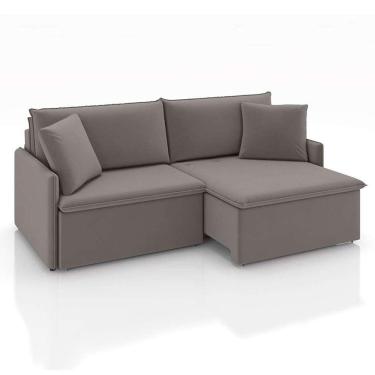 Imagem de sofá 3 lugares retrátil e reclinável stilo veludo avelã 214 cm