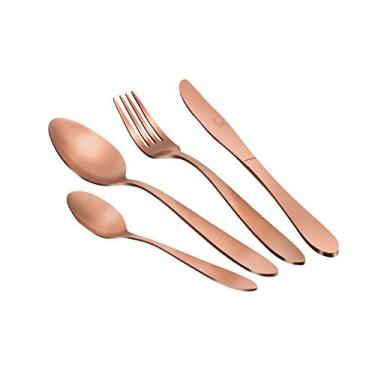 Imagem de Jogo talheres mesa faqueiro 24 pçs Rose Gold Berlinger Haus