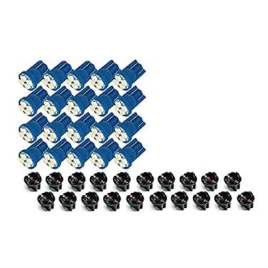Imagem de PA LED 20 peças T10 168 194 Painel de instrumentos de LED Lâmpada de painel de instrumentos 1/2" soquete de trava de torção -12V (azul gelo)
