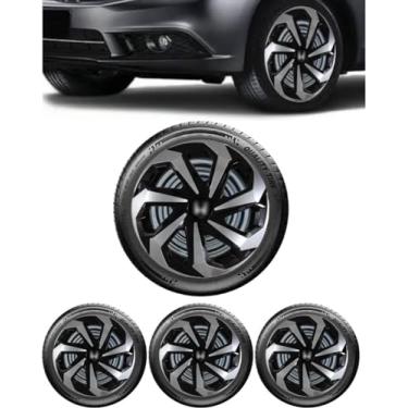 Imagem de Jogo 4 Calotas Esportivas Spider Preto/Prata aro 14 HOND Fit City Civic