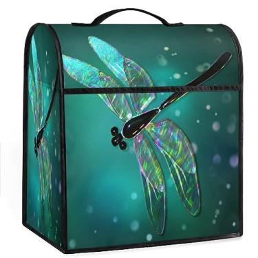 Imagem de Kitchen Aid Capa para batedeira bonita libélula compatível com cabeça inclinada de 5-8 litros Capas de poeira laváveis para cafeteira duráveis e dobráveis acessórios para misturadores de auxílio de