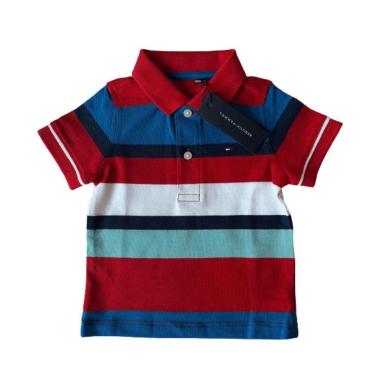 Imagem de Camiseta Polo Infantil Tommy Hilfiger Listrada Azul-Masculino