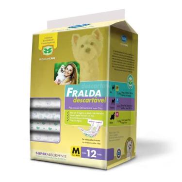 Imagem de Fralda Descartável Para Cães Tamanho M Pacote Com 12 Chalesco