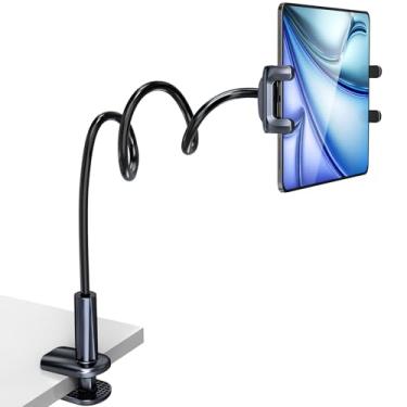 Imagem de Uniwit Suporte para tablet pescoço de ganso, suporte para iPad, braçadeira flexível para cama, mesa, mesa, compatível com iPad Pro Air Mini, tablet Samsung, Kindle Fire, Switch, iPhone, celular, para