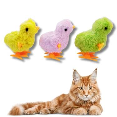 Imagem de Brinquedo de Gato Pintinho Pula Pula de Corda Interativo Colorido Sortido