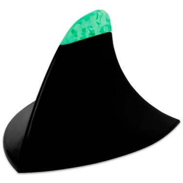 Imagem de Antena Tubarão Shark Preta Led Verde Decorativa Para Teto de Carro Veículo Universal Parte Meio do Teto