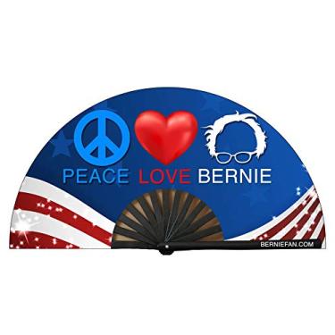 Imagem de Fãs dobráveis grandes do orgulho gay, leque de bambu de 33 cm com tinta reativa UV, para festas e raves LGBTQ... (Peace Love Bernie)