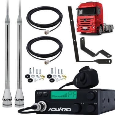 Imagem de Rádio Móvel Px Antena Inox 2,70m Alongador 60cm Suporte Traseiro MB Ac