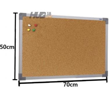 Imagem de Quadro Cortiça Aviso Fotos Mural 70X50cm Mold Alumínio Stalo