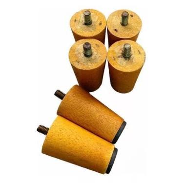 Imagem de Pé para cama box 6 pés para cama de Solteiro Cor Mel tamanho 7 cm - Fr