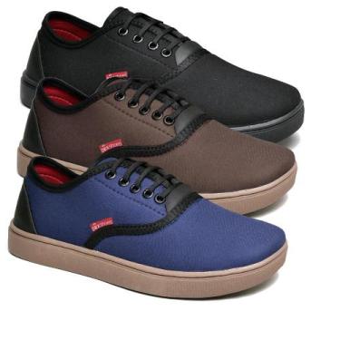 Imagem de Kit 3 Tênis Sapatênis Infantil Masculino Cadarço Moderno - Dexshoes, P