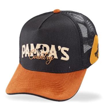 Imagem de Boné Trucker Caramelo Aba Camurça Original Pampas Country Masculino Fe