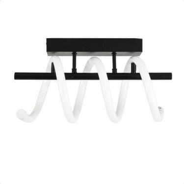 Imagem de Plafon Taschibra Moderno Spring Led 16W Luz Quente 3000K Bivolt, Preto