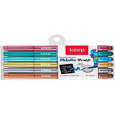 Imagem de Marcador Artístico Metallic Brush com 5 Cores Keep – MR057, Colorido