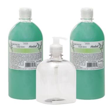 Imagem de Kit - 2 Sabonetes + Pet 500ml Com Válvula Pump Transparente - Yantra e