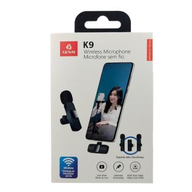 Imagem de Microfone De Lapela K9 Duplo Sem Fio Para Celulares Tipo C - Genai