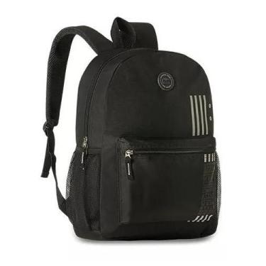 Imagem de Mochila Costas Escolar Sport Preta Listra Clio Style MF23049