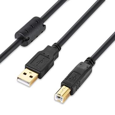 Imagem de XBOHJOE Cabo de Impressora Usb 2.0 10 Pés Impressora Usb Tipo A Macho para B Macho Scanner Usb Ab para Hp, Canon, Lexmark, Epson, Dell e Mais Cabo de Impressora Usb A para B (10 Pés, Preto)