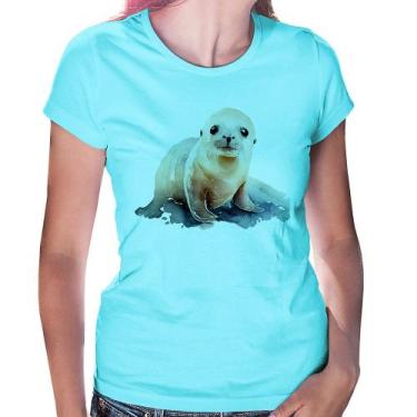 Imagem de Baby Look Foca Bebê - Foca na Moda, Azul claro, GGG