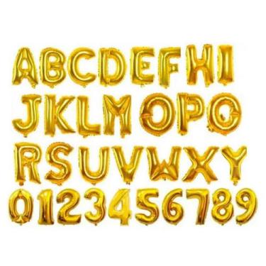 Imagem de Balão Metalizado Dourado Letra D 40 Cm HL