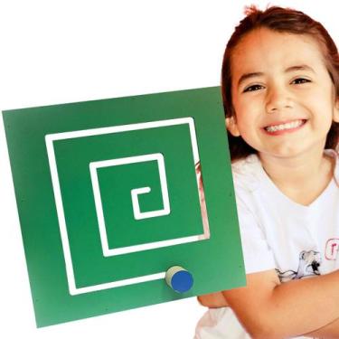 Imagem de Painel Psicomotor Quadrado Educativo Pedagógico Verde MDF - TRALALA