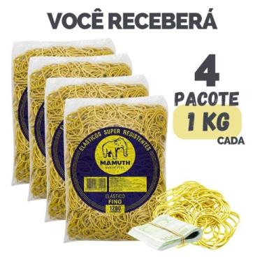 Imagem de Kit Elástico Ou Borrachinha Para Dinheiro Escritório Embalagem - Escol