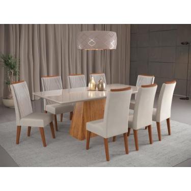 Imagem de Mesa de Jantar Retangular Sylk com 8 Cadeiras Madeira Maciça Vegas - V