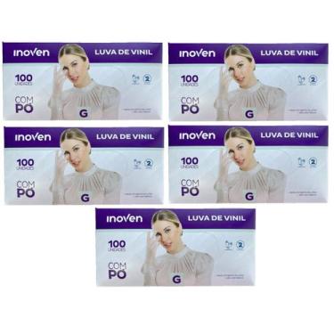 Imagem de Luva De Vinil Descartável Inoven Talco Com 500 Unidades Tam G - Talge