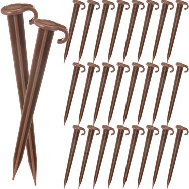 Imagem de Vicenpal Estacas de plástico para jardim de 17,8 cm infláveis estacas de jardim de plástico resistente para substituição de chão de barraca de cerca ao ar livre estacas de gramado grampos de paisagem