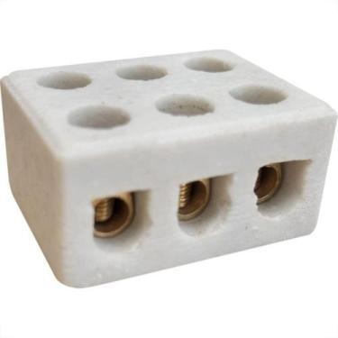Imagem de Conector Porcelana Brasfort 3 Polos - 10Mm - 8610 - Kit C/10 Pecas - B
