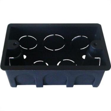 Imagem de Caixinha Luz Plastica 4X2 Mondiale Preta 100 - Kit C/100