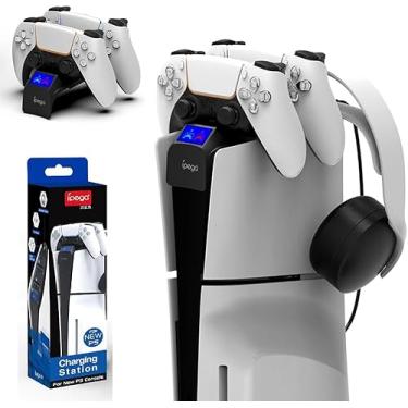 Imagem de Carregador Duplo Para Controle DualSense PlayStation 5 Slim Base Preto