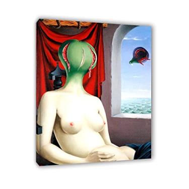 Imagem de Felix Labisse impressões em tela e pôster-Famous Painting abstract Wall Art - 'Young Fig Posing for Leonardo da Vinci' Reproduções em tela - quadros emoldurados em madeira e prontos para pendurar para