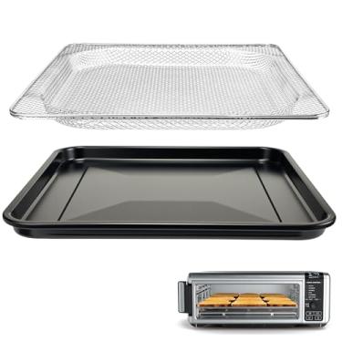Imagem de Cesta de substituição para fritadeira a ar apenas para forno de fritadeira a ar Ninja Foodi SP101, cesta de malha de aço inoxidável e bandeja antiaderente para forno de bancada Ninja Digital Air Fry