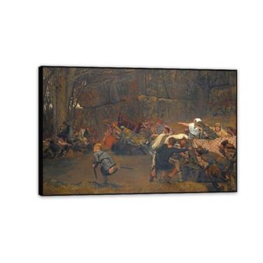 Imagem de Gunthram Bose and his daughters emoldurado preto por Lawrence Alma Tadema Prints, reprodução de pintura a óleo, impressão giclée em tela, arte de parede pronta para pendurar para decoração de quarto