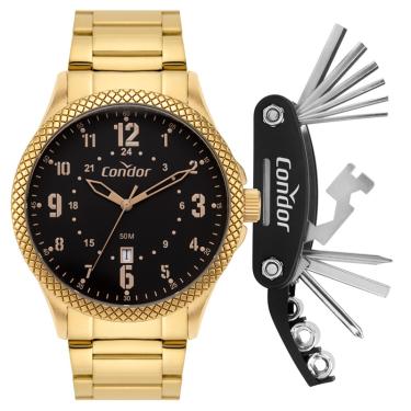 Imagem de Relógio Masculino Condor Analógico Dourado CO2115MYX/K4P + Kit