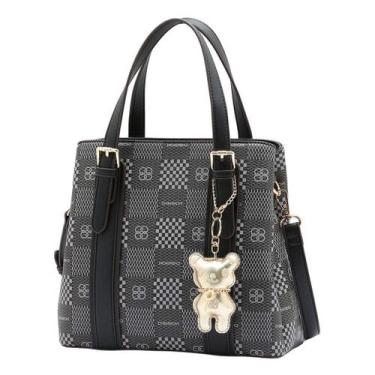 Imagem de Bolsa Feminina Elegante Funcional Chaveiro Ursinho Chenson, Preto, UN