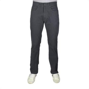 Imagem de Calça Sarja Masculina com Elastano - R7, 46, Cinza