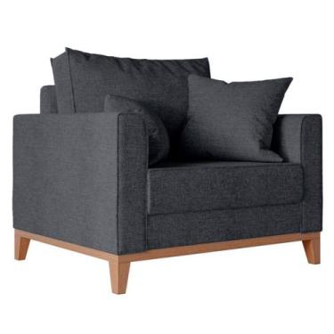 Imagem de Poltrona Beny Com Pés e Base de Madeira - Élpis Móveis - Móveis Roperi