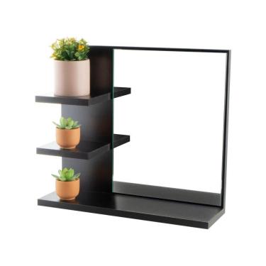 Imagem de Armário Para Banheiro Com Espelho Nice Preto 40Cm