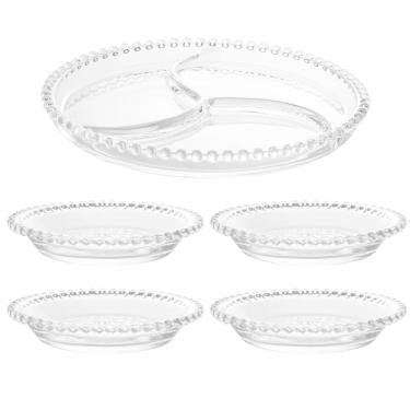 Imagem de Conjunto Para Chá Bar Com Petisqueira De Cristal E Pratinhos 14cm Com 4 Peças