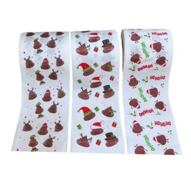 Imagem de Papel Higiênico Natalinos Jogo com 3 Rolos 20M 10CM Promoção.