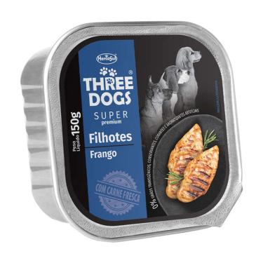 Imagem de Ração Úmida Three Dogs Filhotes Patê Frango 150g
