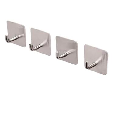 Imagem de Kit 8 Ganchos Inox Adesivo 3m Cabide De Parede Autocolante(Kit 8)